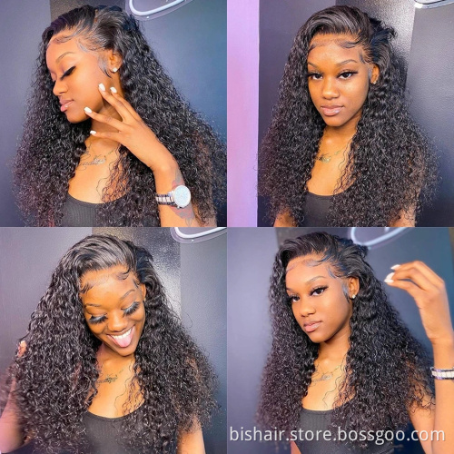 Deep Wave Brazilian hair wig, transparent lace wig T-part curly human hair lace front human hair wig Remy wig, 10 to 28 inches